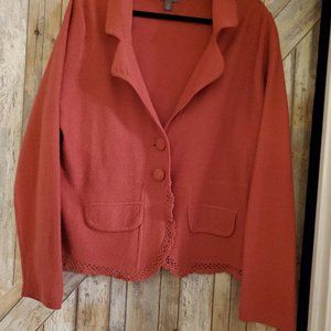 Apt 9 Women Size 1X Burnt Orange Sweater/Jacket